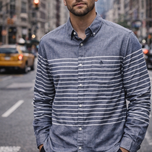 Original Penguin Other - Original Penguin Striped Long Sleeve‎ Button Shirt Large